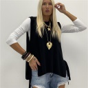 gilet con scollo tondo e spacchi laterali nives